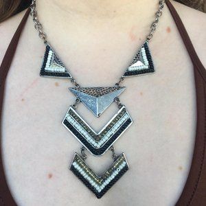 Chunky beaded triangle necklace